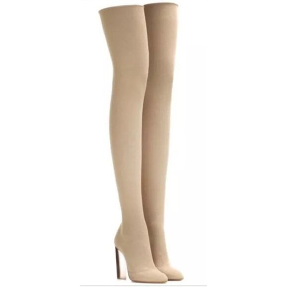 PREOWNED YEEZY SEASON 3 CELEBRITY OWNED OVER THE KNEE KNITTED SOCK BOOTS SZ 9.5 - Picture 2 of 16